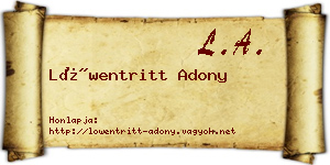 Löwentritt Adony névjegykártya